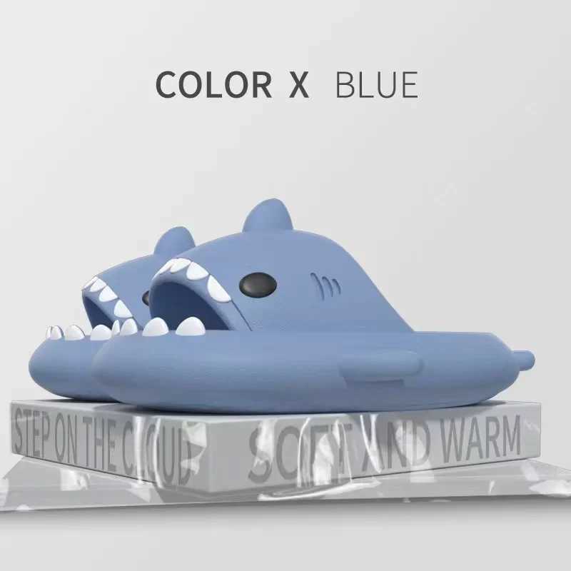2024 New Summer Shark Slippers Women Slides Men Bathroom Flip Flops Home Anti-Skid Flat Shoes Outdoor Childrens Funny SandalsT250311