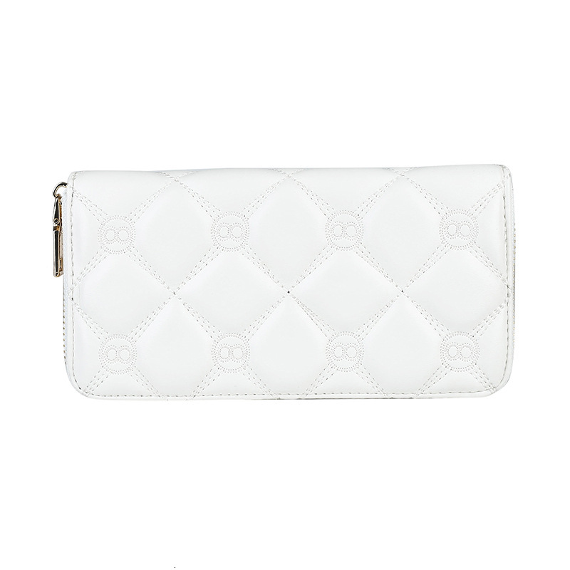 Women s New Black And White Minimalist Fashion Designer Wallet Embroidered Thread Long Handbag Large Capacity Storage Phone Card Bag Free Shipping