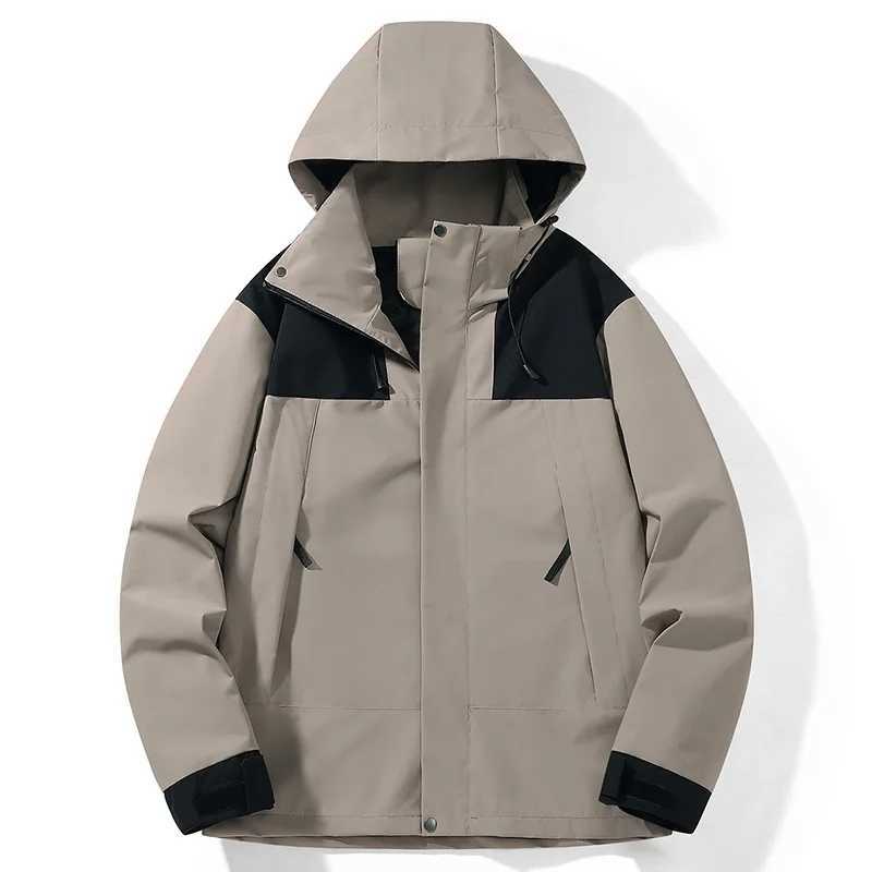 Mens and Womens Same Casual Fashion Solid Color Windproof and Waterproof Outdoor Travel Mountaineering JacketT250311