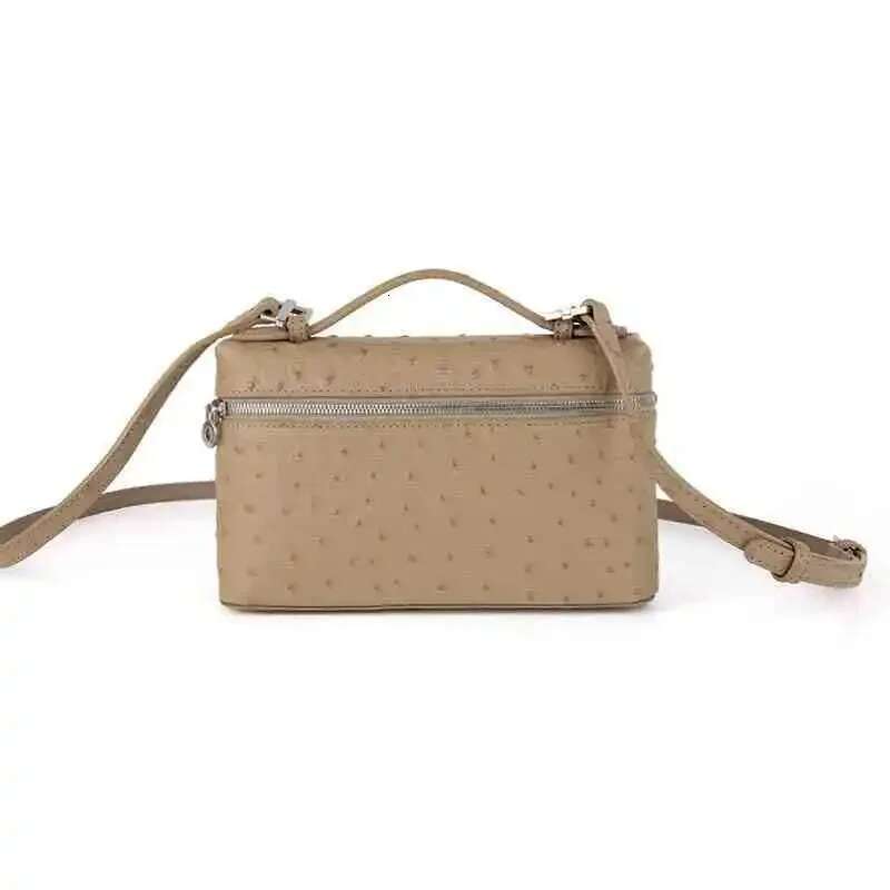 Fashion Brand Women Handbags 2024 Small Box Bucket Bag High Quality Ostrich PU Leather Single Shoulder Bags