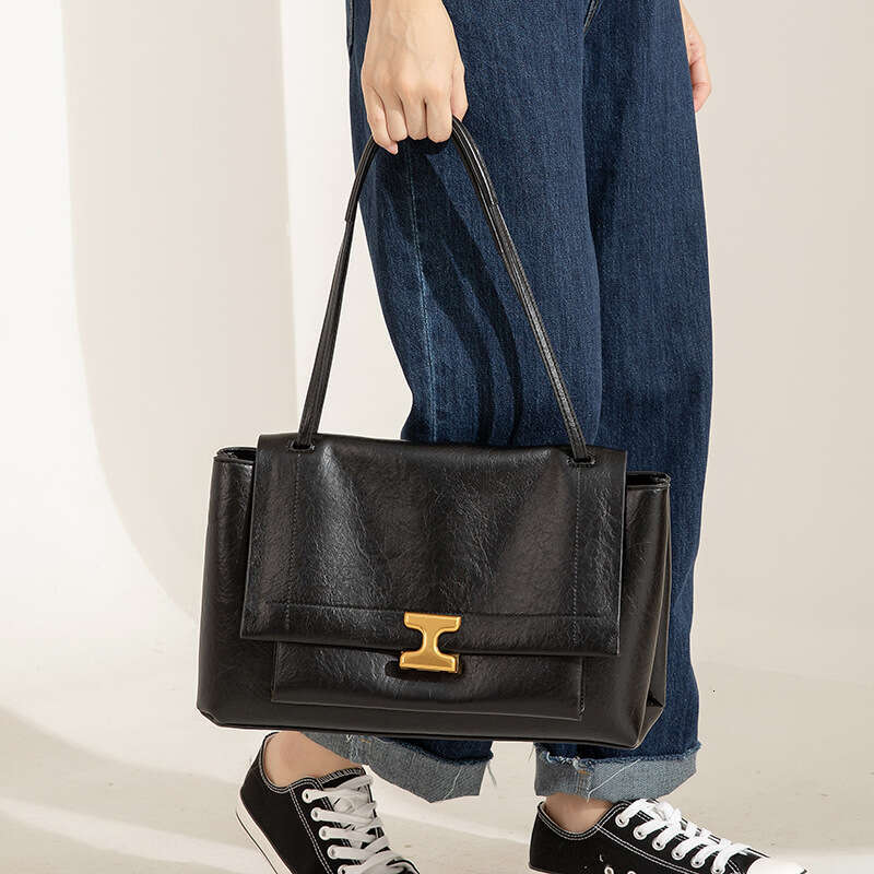 Women's Bags handbag Shoulder new oil women's fashionable and simple casual armpit commuting soft leather tote bag