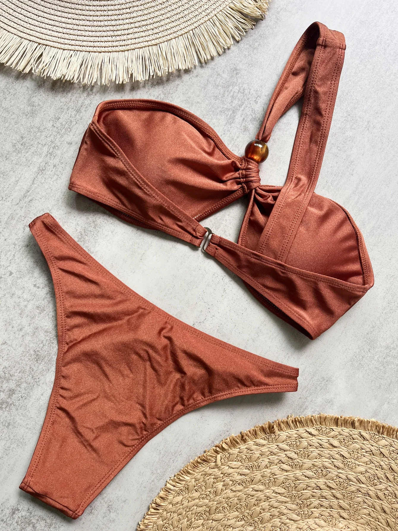 sexy bikini solid swimsuit womens push up beach Brazilian swimming pool 250310