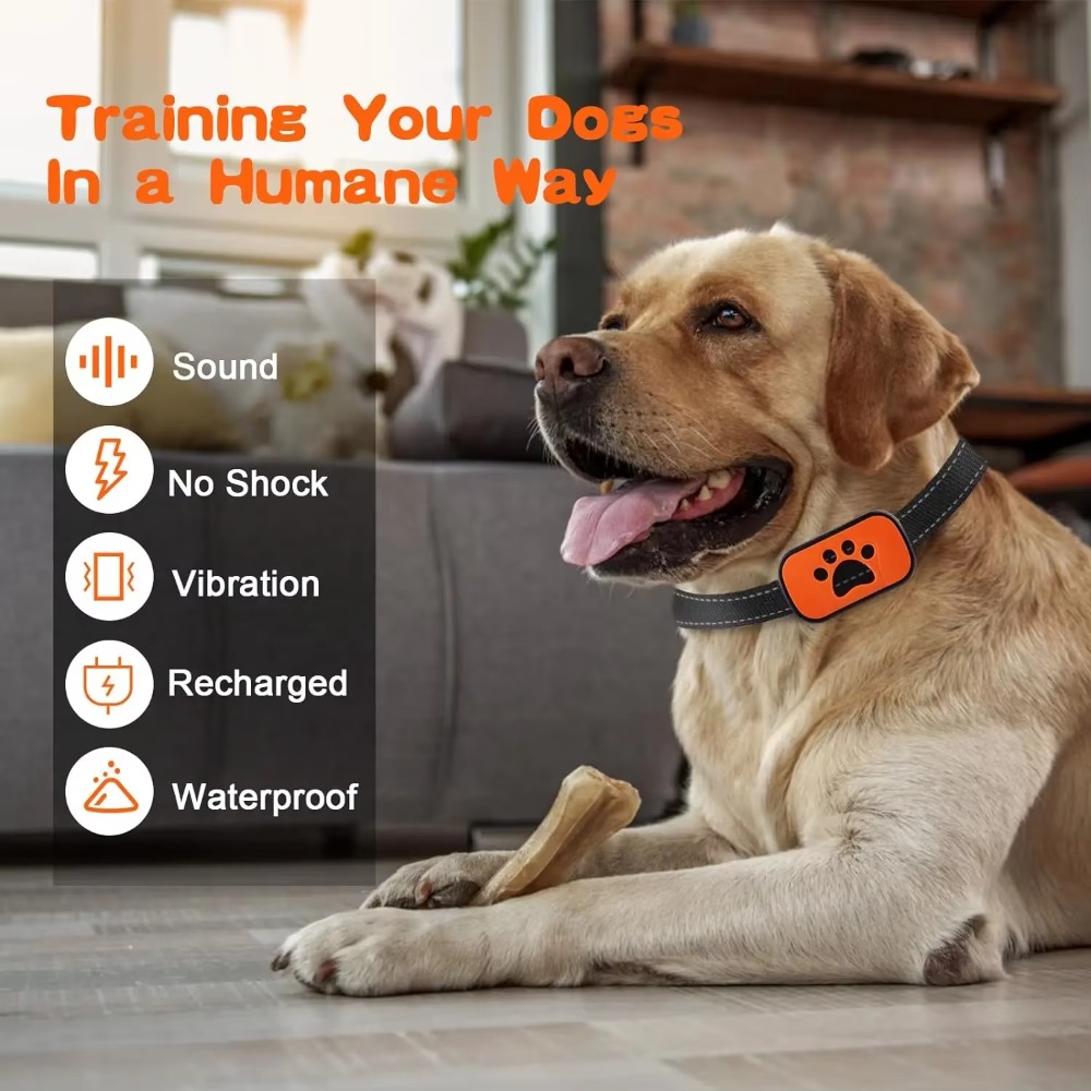 Pet Dog Anti Barking Device Electric Dogs Training Collar Dog Collar USB Chargeable Stop Barking Vibration Anti Bark Devices