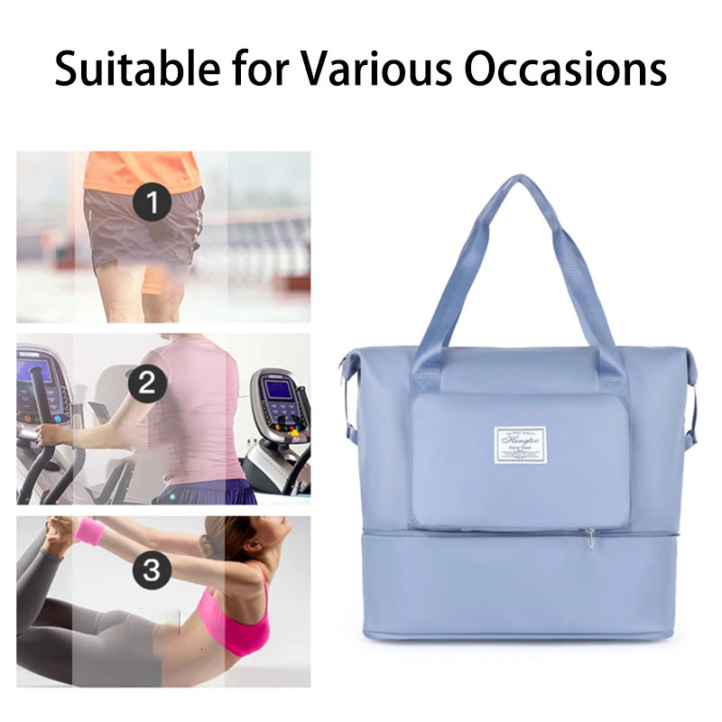 Fashion Casual Unisex Luggage Bag Oxford Solid Color Wearresistant Waterproof Multi Pocket Large Capacity Storage Travel bag 250311