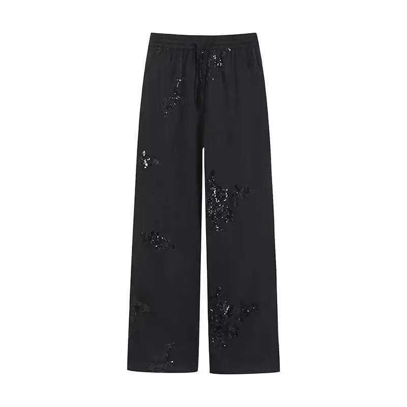PB ZA Summer Womens Fashion Versatile European and American Heavy Industry ed Pants 250310