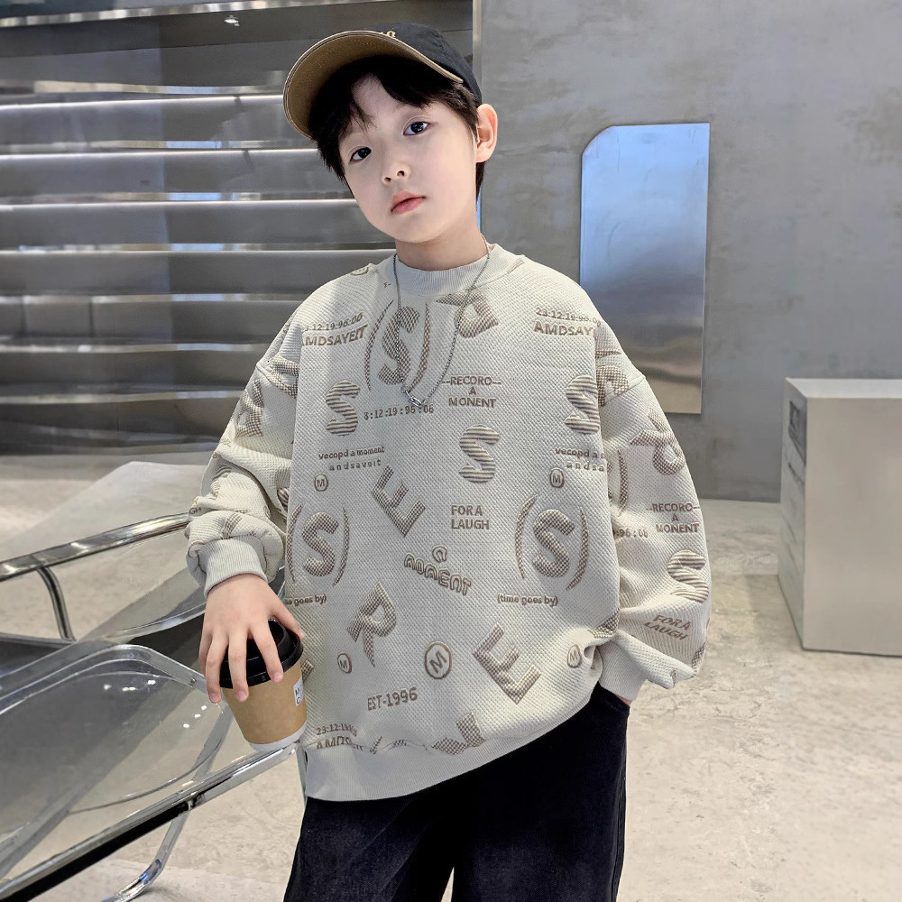 Ddmyshoesvip Autumn Hoodie New Style Handsome Top Middle And Large Children S Boys Spring Bottom Shirt Trendy