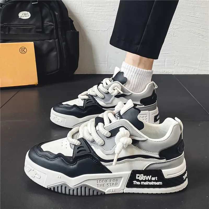 Large Size 46 Mens Sports Shoes 2024 New Sneakers Shoes Mens Thick So Raised Ather Skateboard Shoes Running Shoes W250311