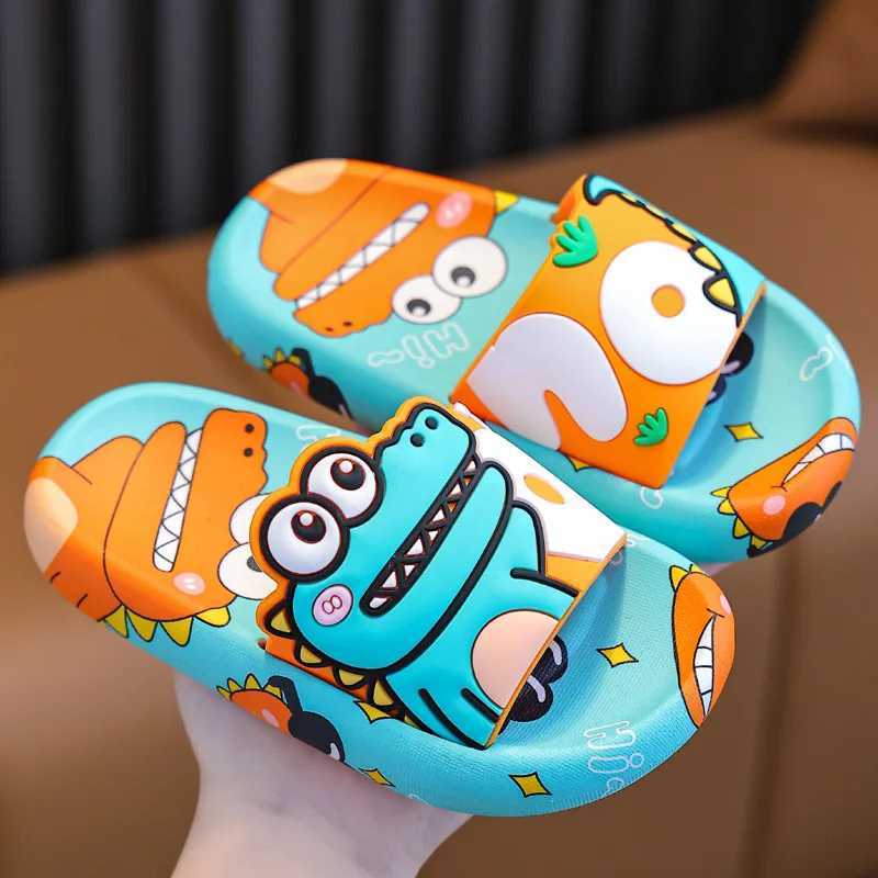 Cartoon Dinosaur Children Slippers Boy Girls Casual Shoes Flat Beach Water Shoes Indoor Soft Kids Cute Flip Flops for Boy GirlT250311