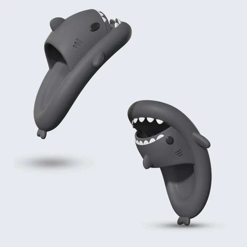 Eyriphy Shark Sandals For Kids Summer Cute Beach Shoes Children Fashion Casual Home Slides Flat Soft Sole Cozy Cartoon SlippersT250311