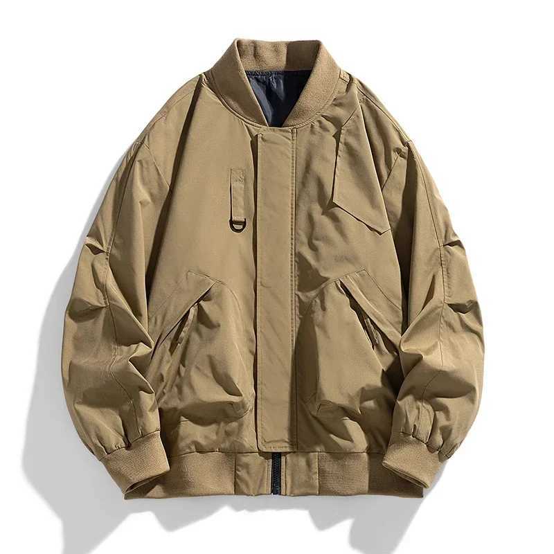 Plus Size Mens Bomber Jacket Spring Oversized Windbreaker Male Fashion Cargo High Street Loose Light Zip Coat Outwear Big 8XLT250311