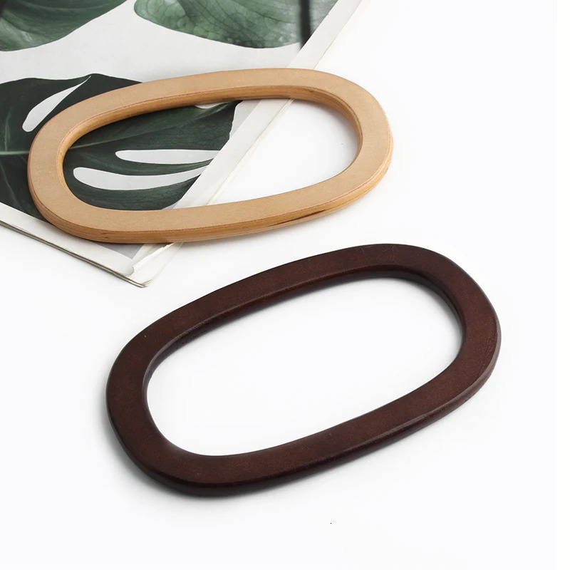 2PCS oval board handbag straw bag handle DIY tool accessories cross shaped retro decoration carrying ring 250311