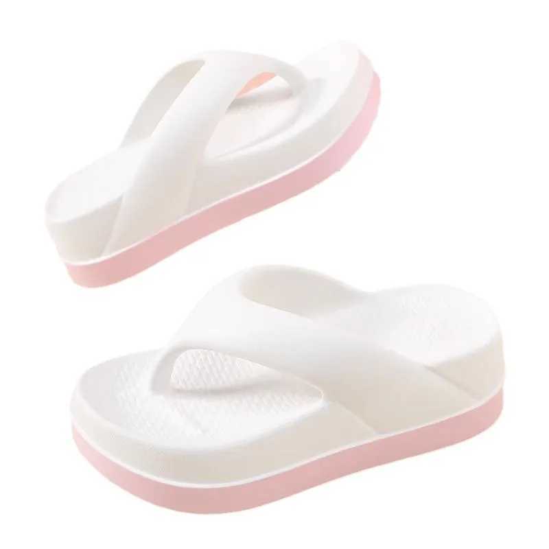 Drop Shipping Wedge Summer Flip Flops For Women 2024 Chunky Platfrom Clip Toe Sandals Shoes Woman Beach Casual Outdoor SlippersXJ250311