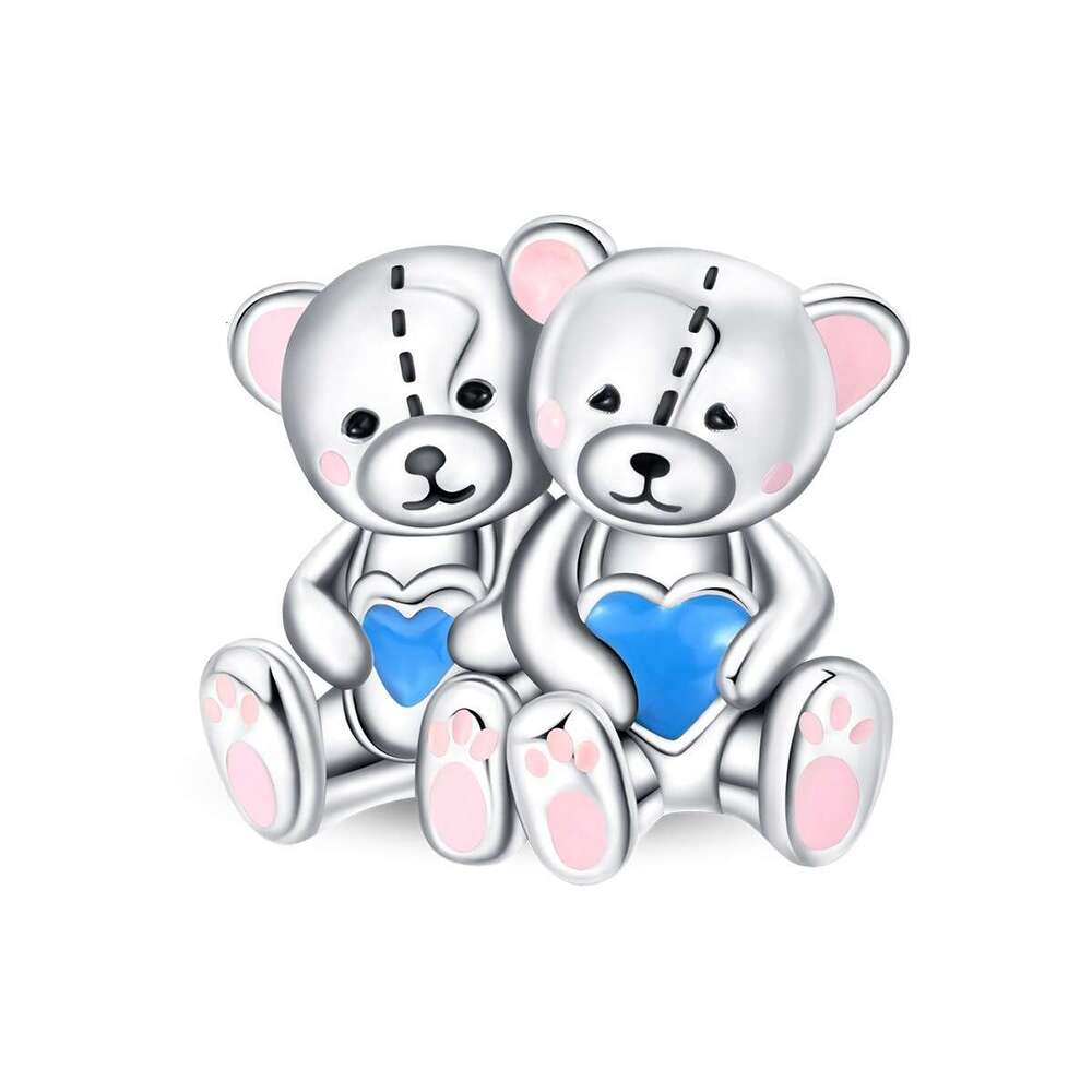 925 Sterling Silver cute pet teddy bear pendant beads Charms fit bracelet necklace DIY jewelry accessories bracelet new style for women