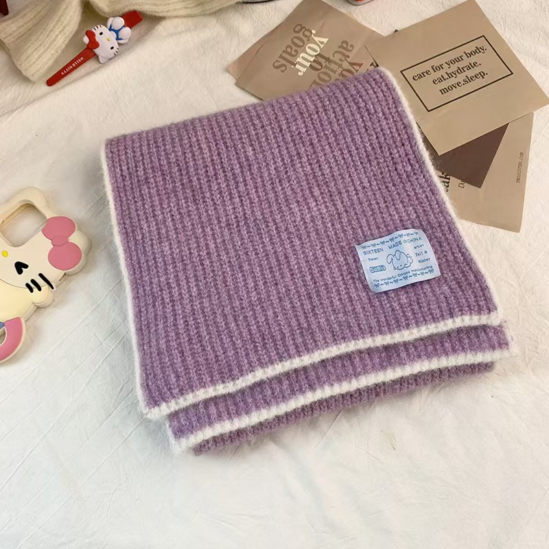 K093 Korean order Xiao Xiangfeng ~ Autumn and winter new Korean version of women's long neck warm wool blended knitted scarf