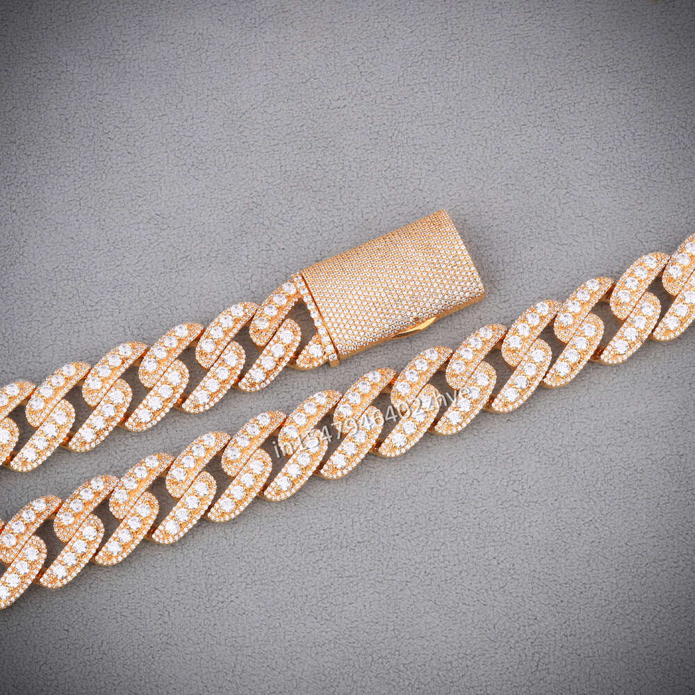 Premium Personalized Designer Hip Hop Cuban Chain Crafted With 14kt Yellow Gold and Moissanite Dias Necklaces for Men