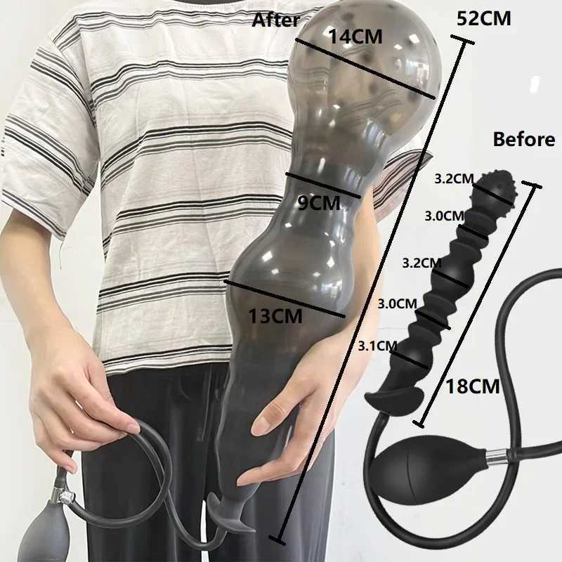 DildoSilicone Inflated Adult Sex For Women/Man Dilator Prostate Massage No Anal Toys BigXJ250311