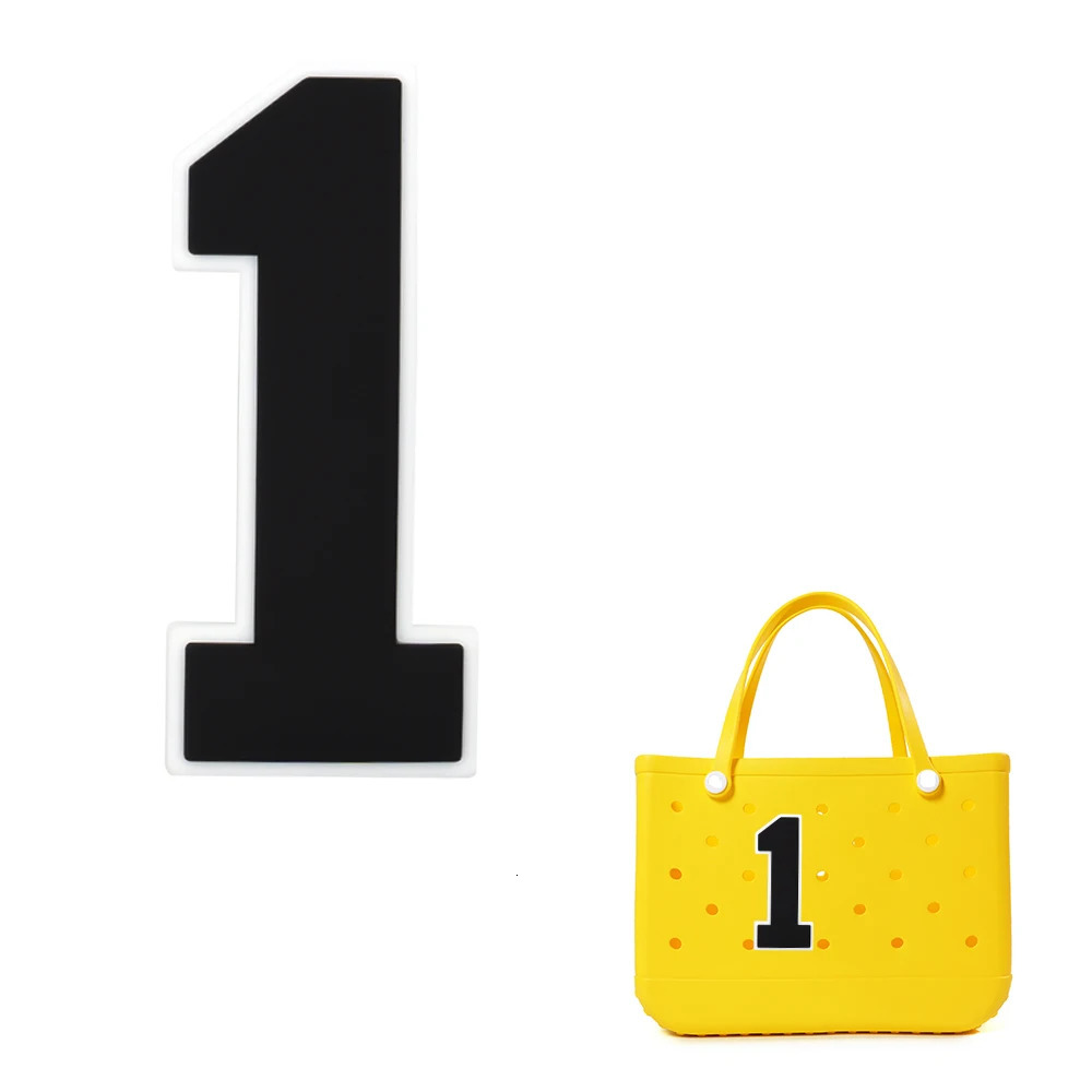 1 piece bag charm black and white digital accessories womens fashionable beach handbag decoration cute rubber pendant 250311