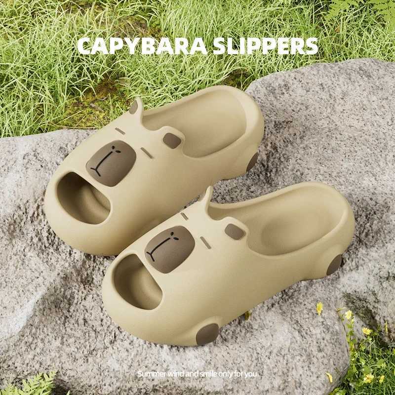 Women Cute Cartoon Capybara Slippers Men Popular Summer EVA Sandals Couple Unisex Non-slip Home Indoor Outdoor House ShoesT250311