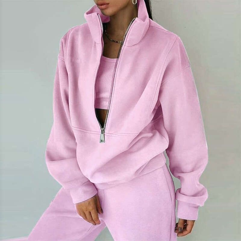 2025 Spring Women's Two Piece Hoodie Fleece Street Fashion Sports Set For Women KLMY
