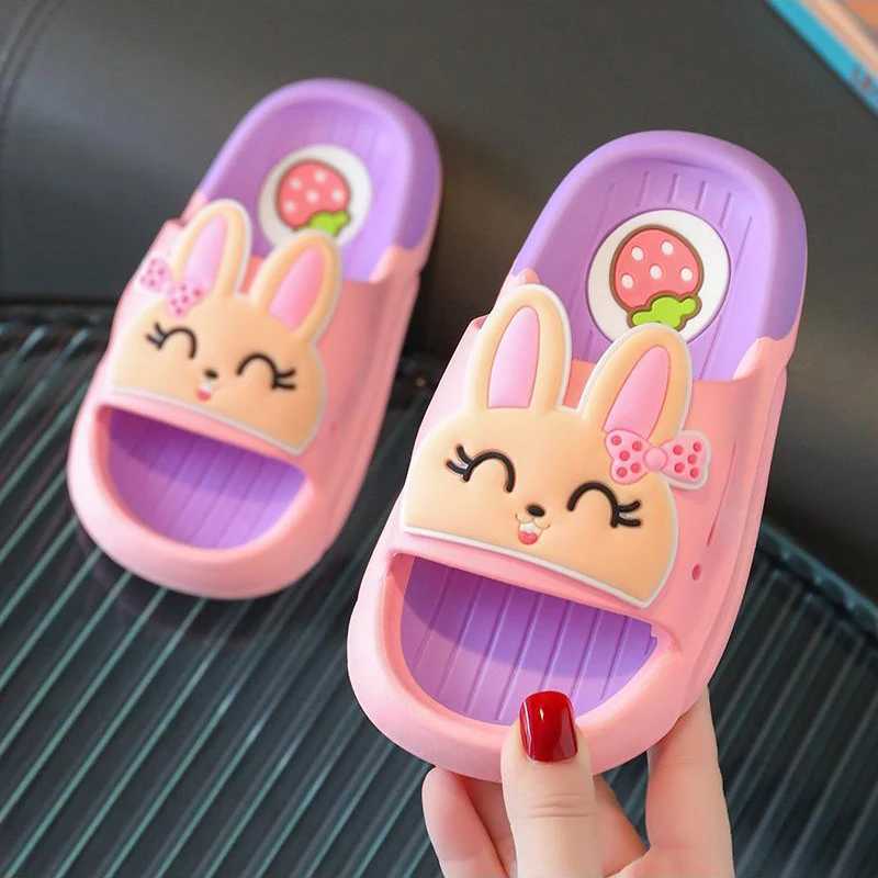 Childrens slippers summer womens cute home decor parent-child male dinosaur princess indoor bathroom anti slip soft soleT250311