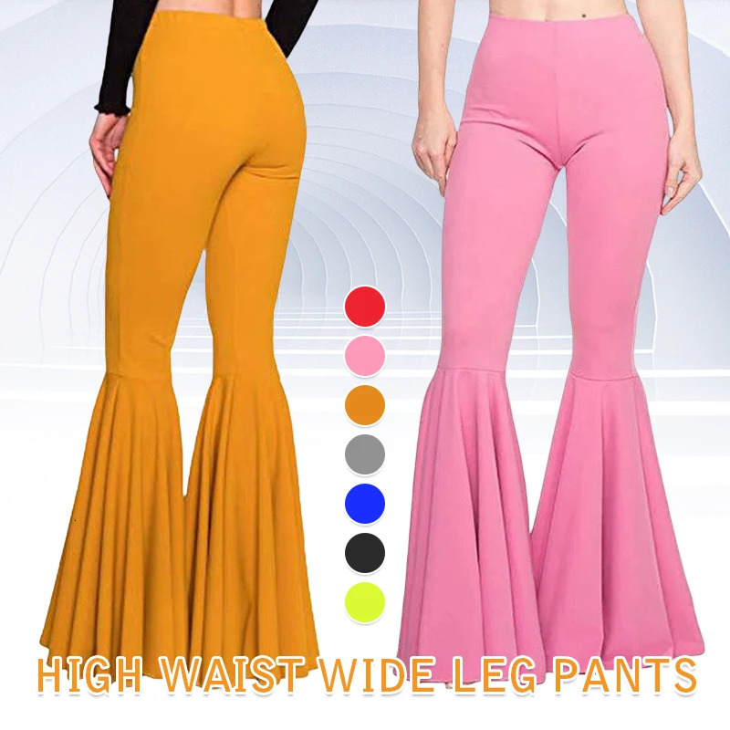 Womens High Waist Skinny Flare Pants Slim Fit Stretchy Trousers Yoga Flared Pants Streetwear Lady Bodycon Sexy Bell Bottom Tights 250305