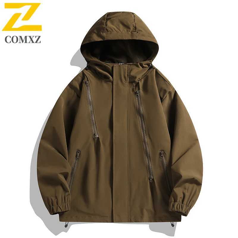 2025 New Full Zip Design Windbreaker Jacket Men Women Waterproof Jacket Male Autumn Casual Outdoor Camping Riding Hooded CoatT250311
