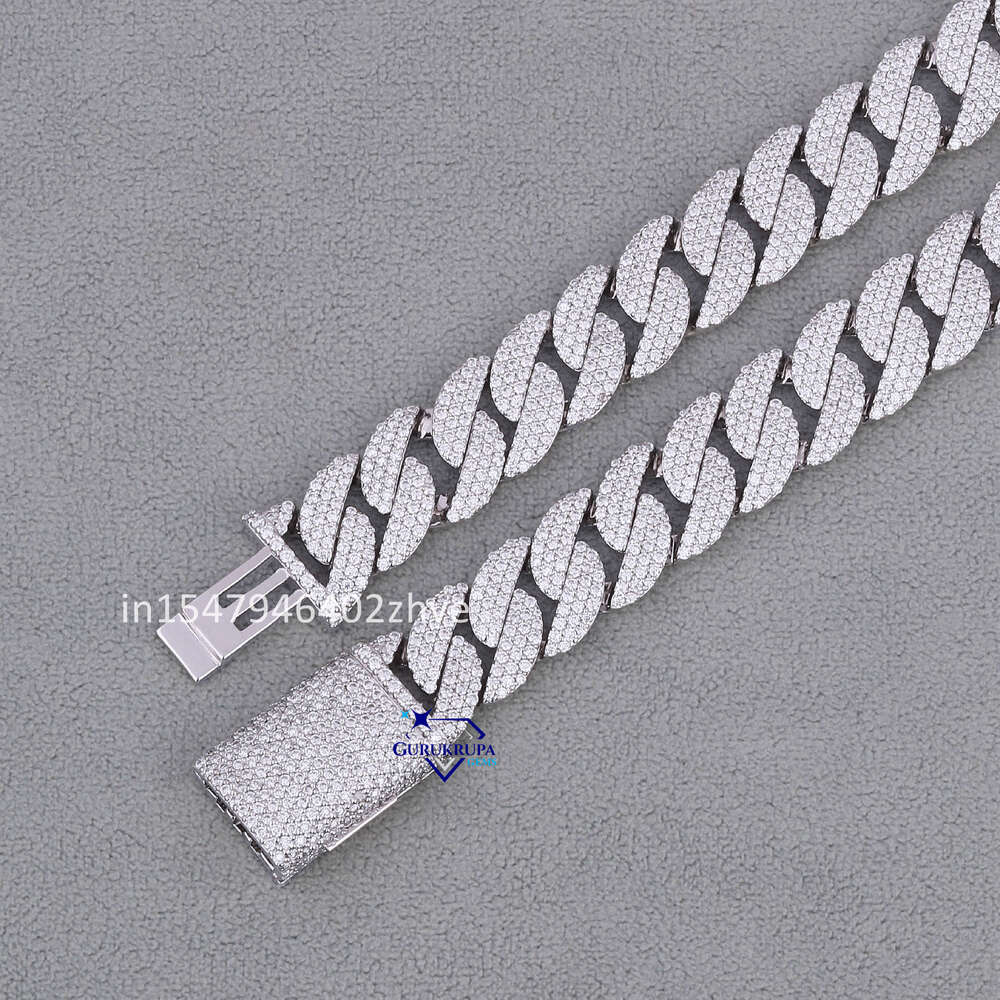 Top Selg Hip Hop Sterg Sier Cuban Chain with Moissanite Dias VVS Clarity Custom Unisex Jewelry Necklace
