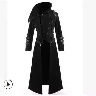 19 Winter Long New Coat Men's Trend Slim Fit Handsome Gentleman Style Stand Up Collar