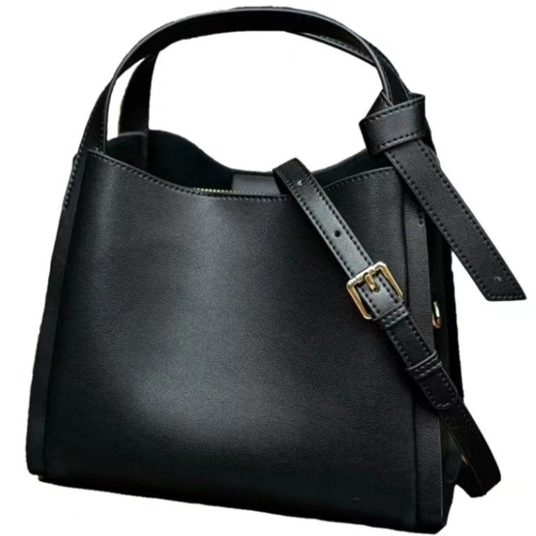 Water Bucket High-End Feeling, Carrying Vegetable Basket Bag, Ladies' Soft Leather Temperament, Commuting Crossbody Handbag
