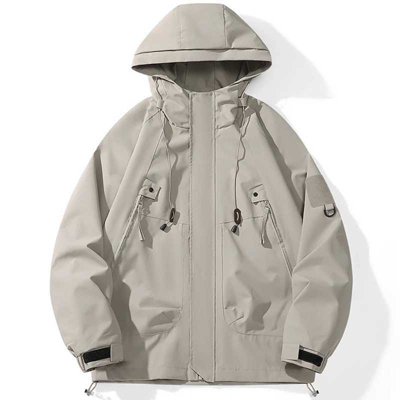 Mens Hiking Jackets Waterproof Women Windproof Windbreaker Camping Climbing Outdoor Running Trekking Coat Loose Hooded JacketT250311