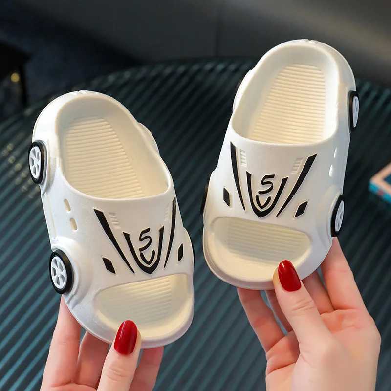 Childrens slippers summer boys and girls at home anti slip indoor handsome cartoon car childrens baby cool slippersT250311