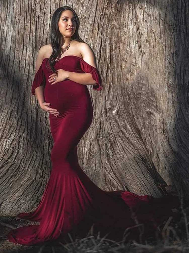 Maternitys Short Sleeve Dresses Sexy V Neck Gown Maxi Long Photography for Pregnant Women Pregnancy Photo Shoot X250224