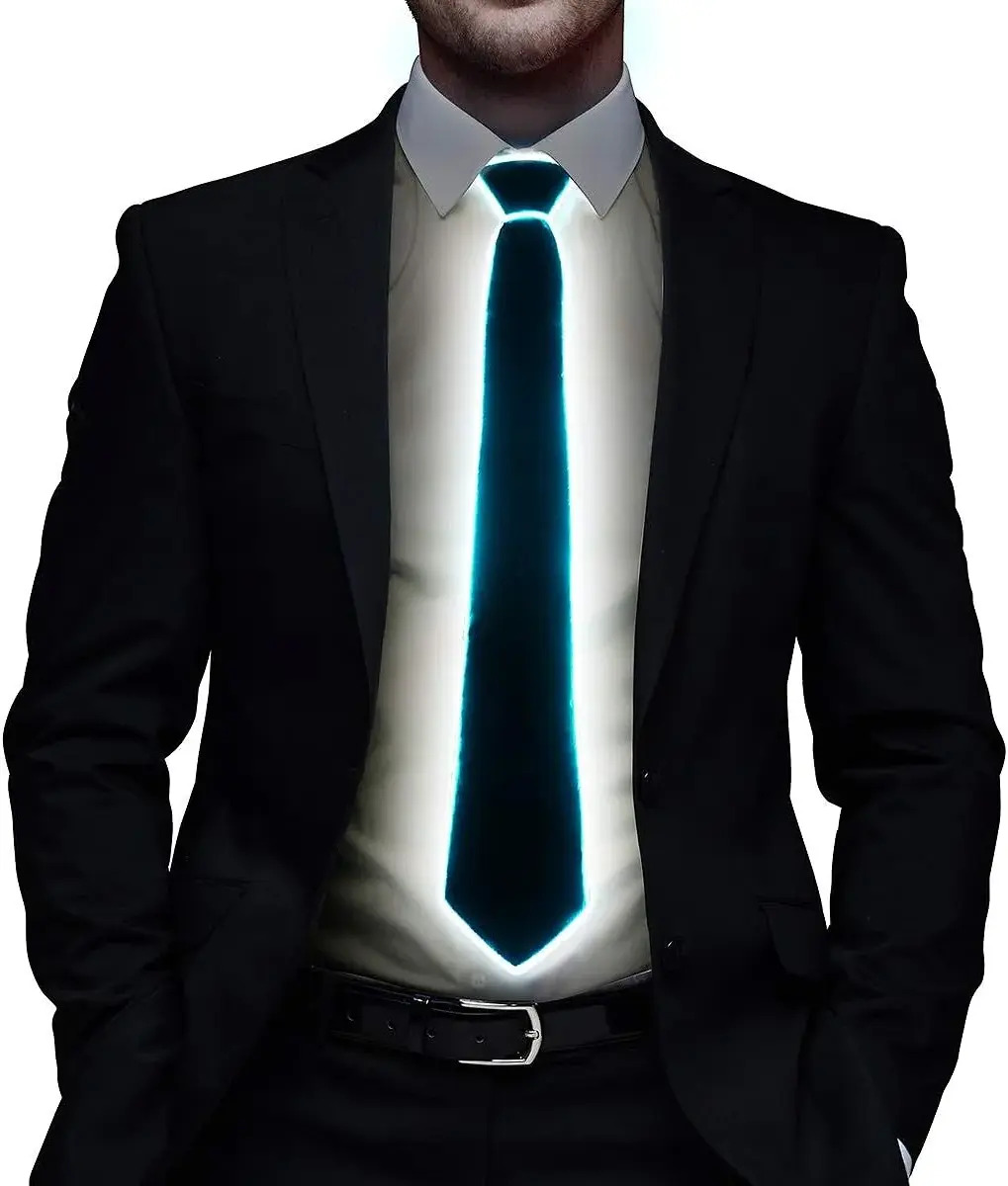 Update Led Tie Fanny Novelty Necktie For Men LED Light Up Ties Motorcycle Accessory