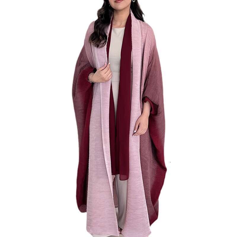 Miyake Windbreaker Jacket Women's Gradient Loose Plus Size Fat Mm Lace Up Pleated Shawl