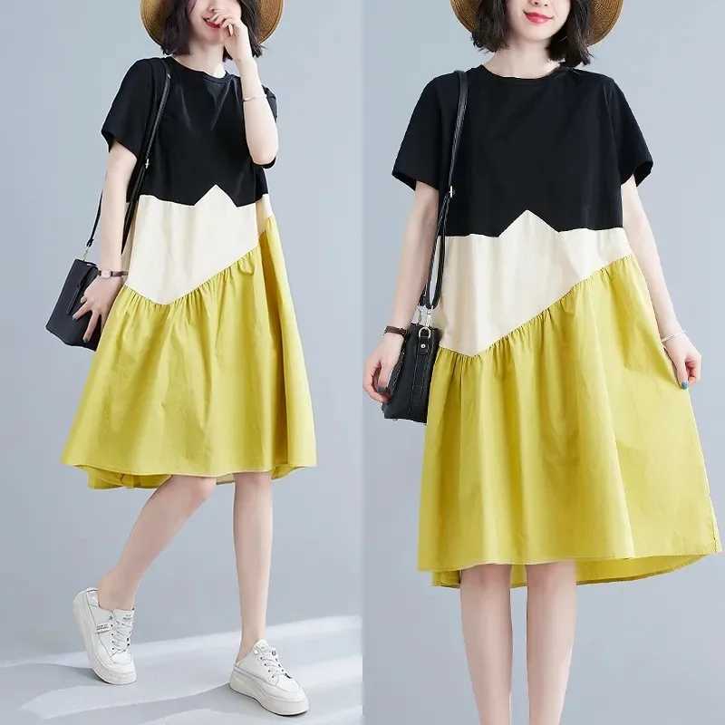 Maternity Dresses Women Cotton Short Sleeve Patchwork Summer Dress Elegant Pregnant Mother Clothing Fashion Designer CostumesT250311