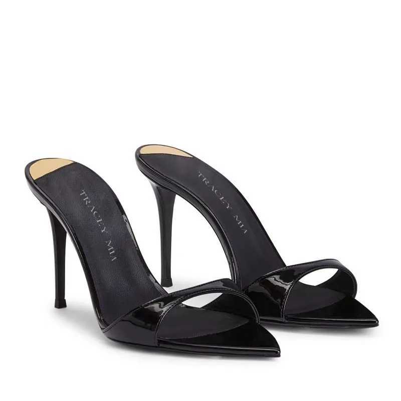 Summer Slippers Women Cozy Mules Low Thin Heels Slides Shoes Fi Pointed Open Toe Gladiator Sandals Shoes WomenXJ250311