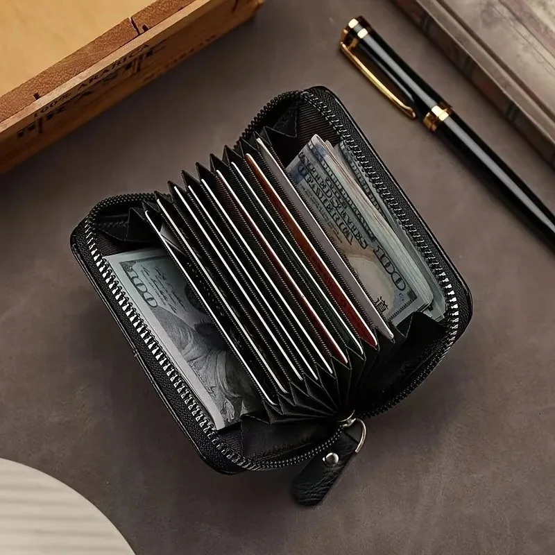 Vintage Style Compact PU Leather Wallet Multiple Card Slots Portable Credit Holder 250311