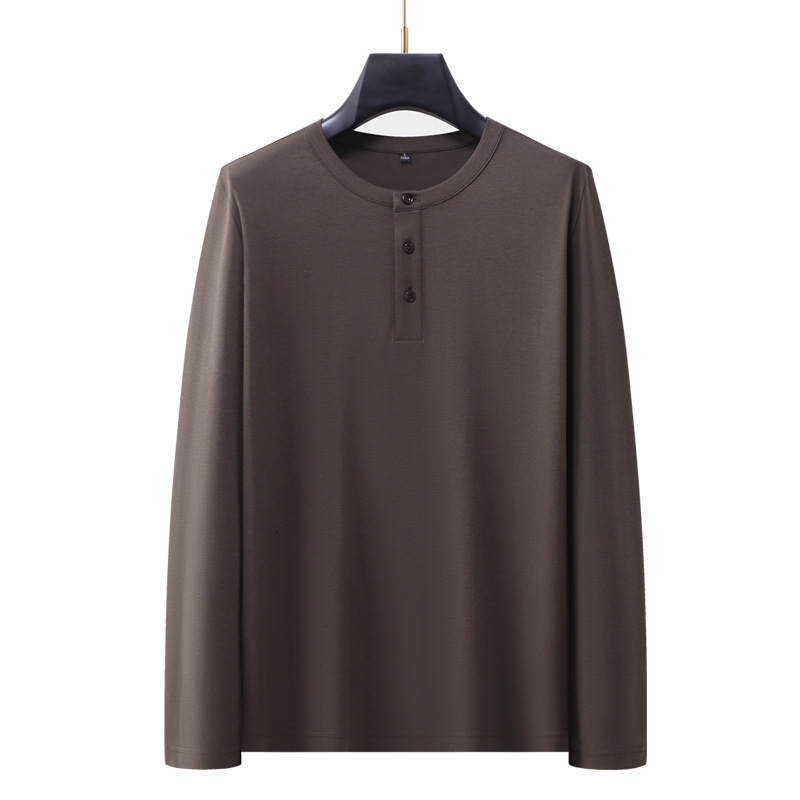 collar long sleeved base shirt men's T-shirt round neck autumn and winter interior casual trendy top solid color new style tracksuit