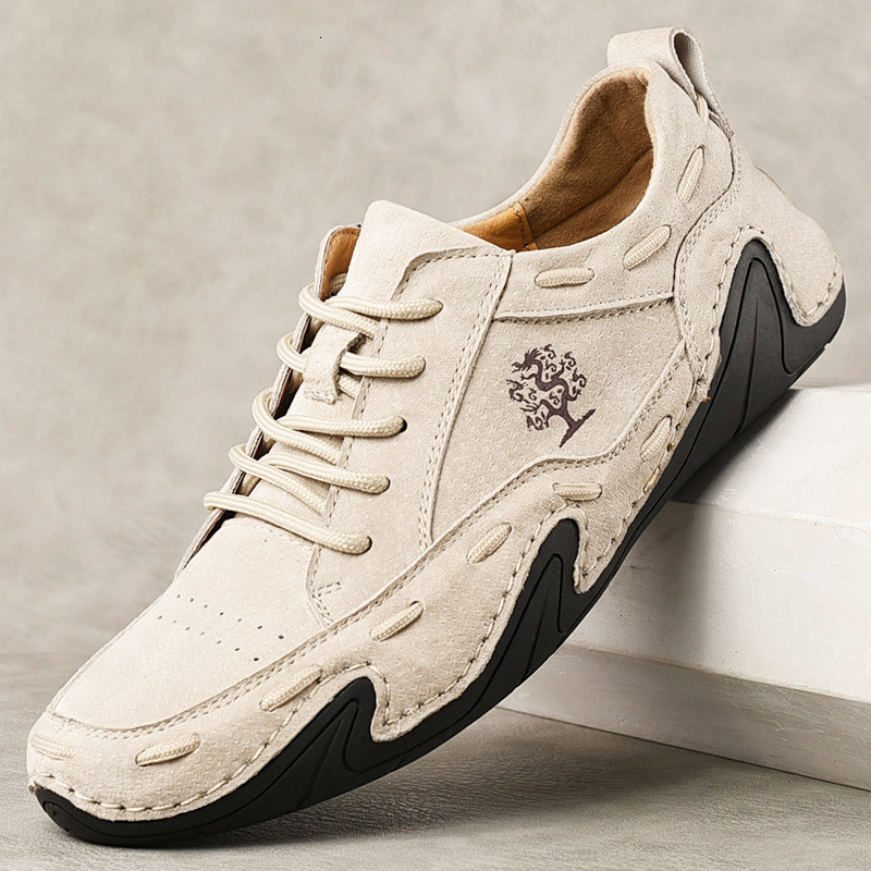 2025 Casual Fashion Trend Shoe Design Master Men's Single Shoes Outdoor Sports Pigskin Bean Shoes High-end Atmosphere