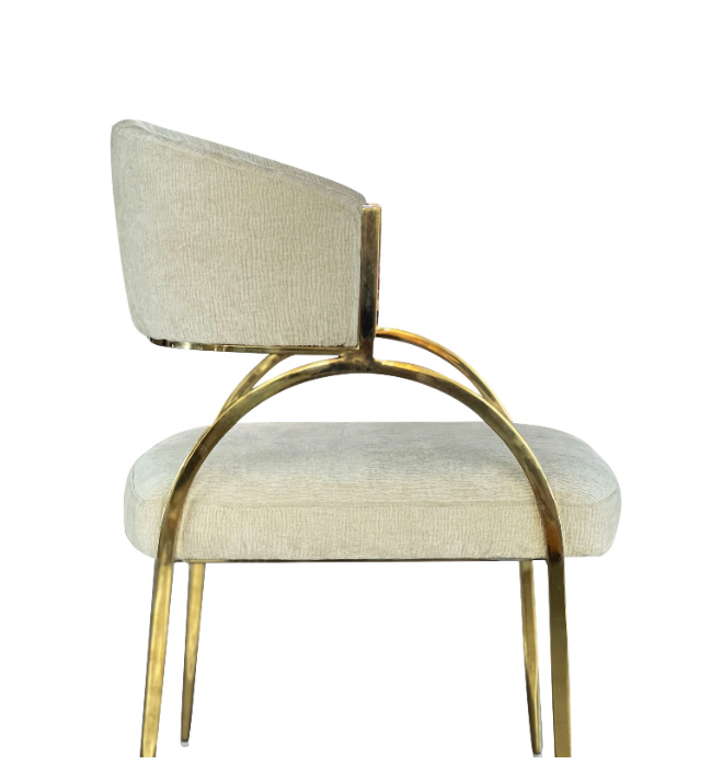 Modern Beige-Gold Colored Alanya Dining Seat Ideal for Home Decor