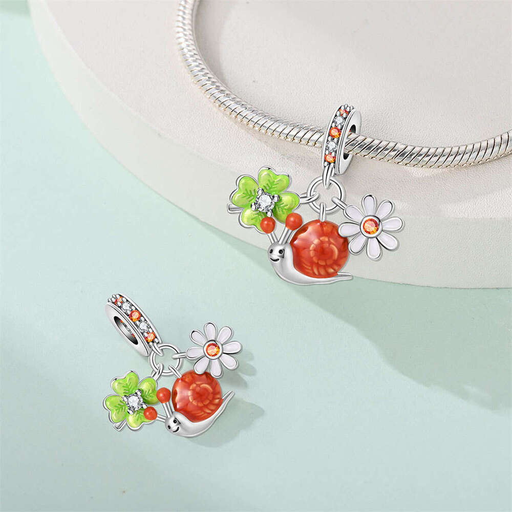 Spring style Swallow Snail Pendant DIY Bead Charms Jewelry Accessories Bracelet 925 Sterling Silver New Style