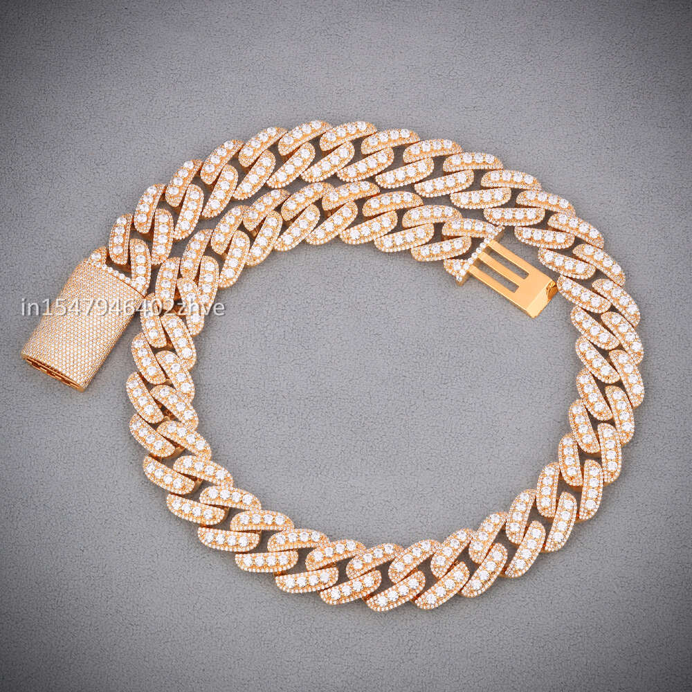 Premium Personalized Designer Hip Hop Cuban Chain Crafted With 14kt Yellow Gold and Moissanite Dias Necklaces for Men