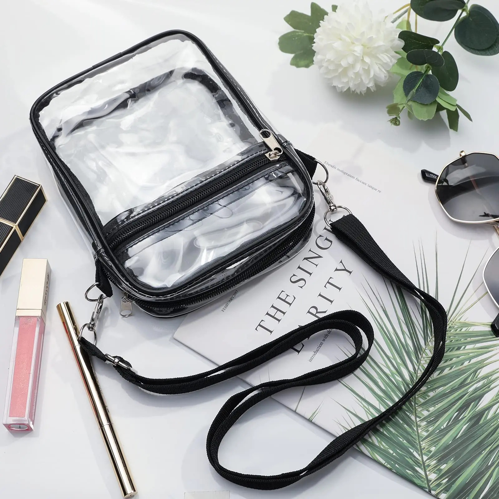 Clear Bag For Concert Transparent Pvc Shoulder Crossbody Bag Portable Waterproof Shopping Bag 2024 Summer Beach Bag Wholesale R250311
