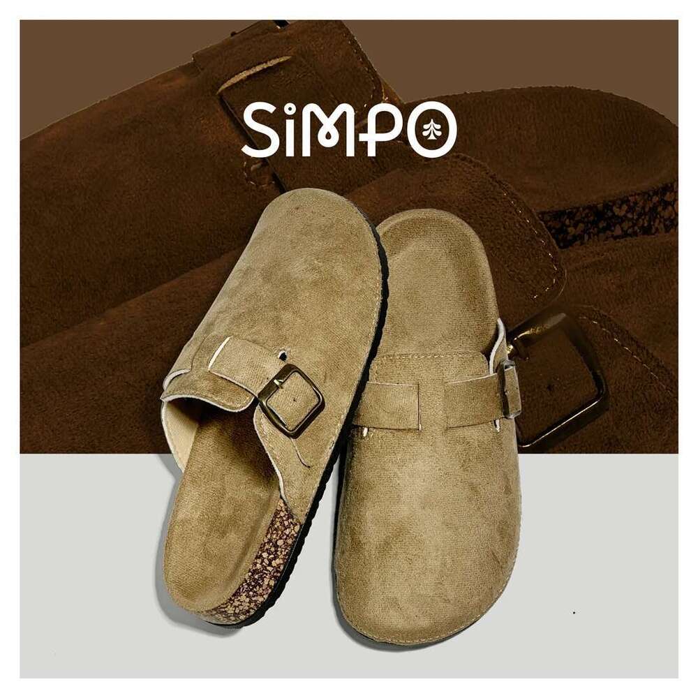 Men's Women And Outdoor Slides Casual Closed Toe Sandals For Adults Flannel Upper Fashion Slippers Non-slip Slip-on All Season
