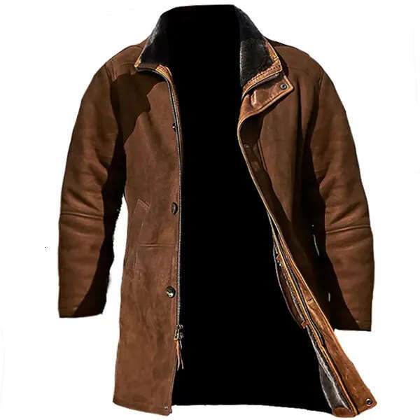 2023 Autumn And Winter Men's Mid Length Integrated Deer Fur Coat Jacket