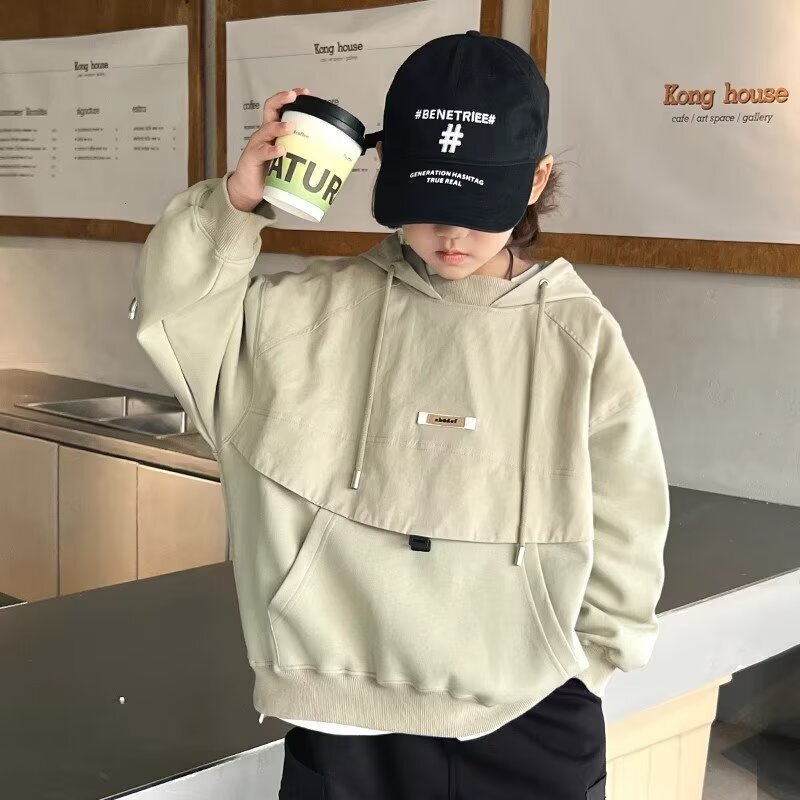 Ddmyshoesvip Boys Hoodie Spring And New Casual Sports Hooded Top Autumn Clothing Big Children S Fashion Brand