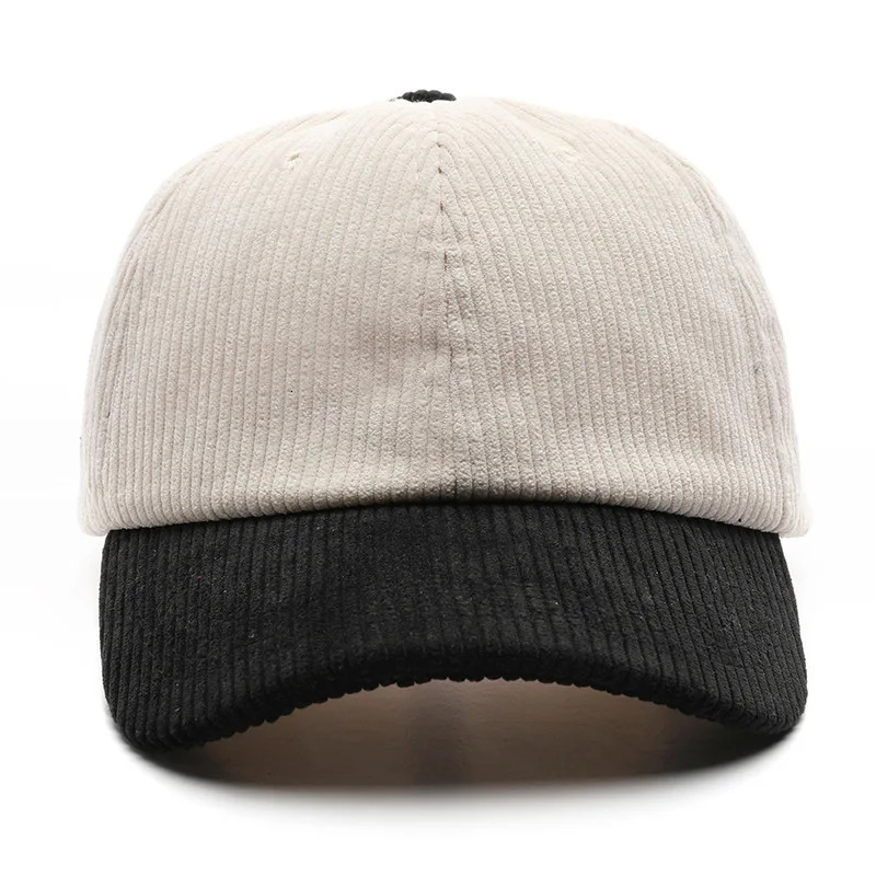 Spring Autumn Corduroy Spliced Color Baseball Caps for Men Women Casual Trendy Versatile Couple Outdoor Solid Hats Adjustable Go 250311