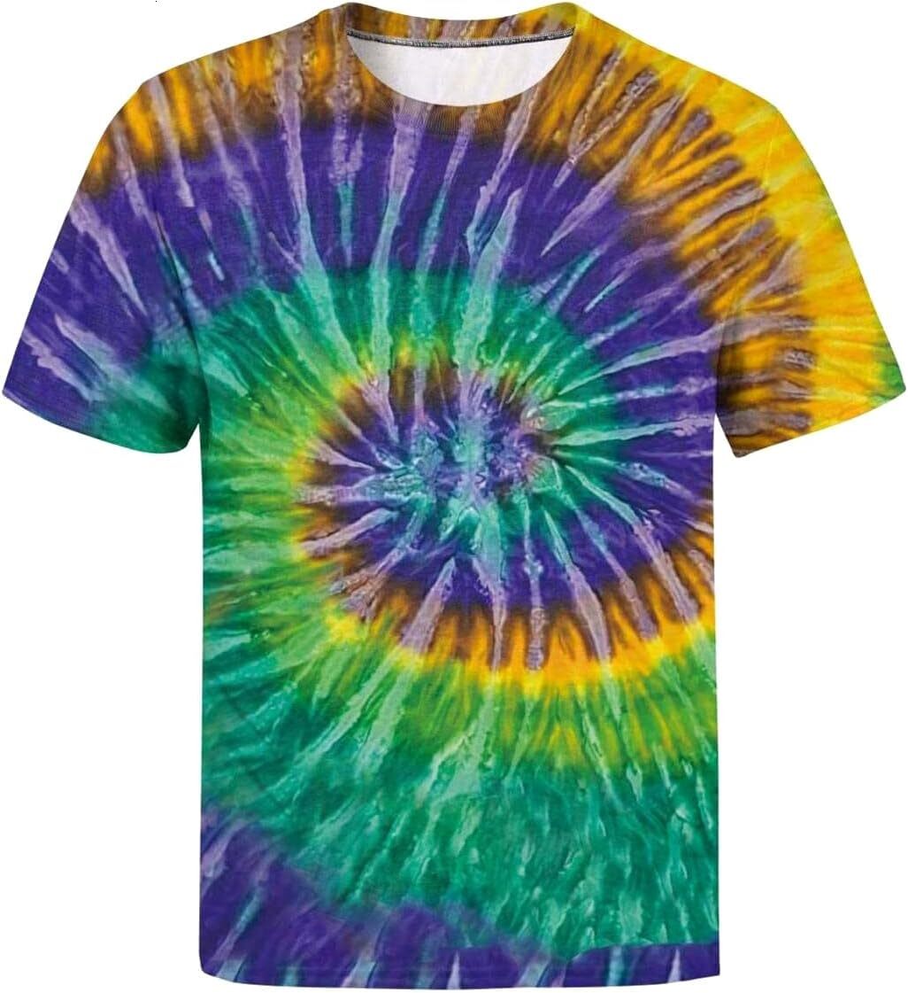 Mens T shirt Tie Dye Shirts for Men Women, Short Sleeve Mens Tie Dye Shirts, Mens Women Rainbow Tie Dye tee Casual tops summer clothes thread