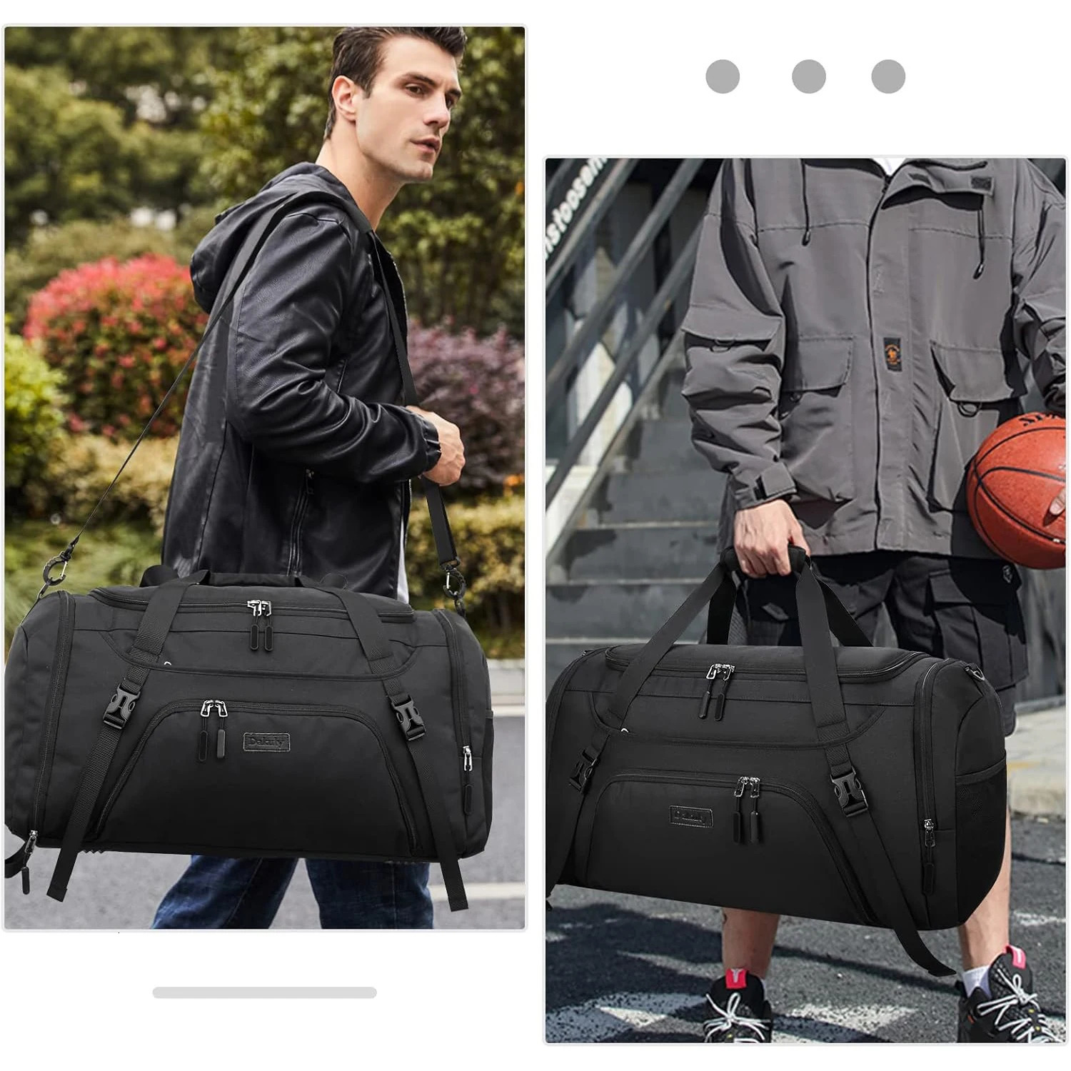 2Pcs gym luggage bag 55L waterproof sports travel with shoes company large capacity womens restroom 250311