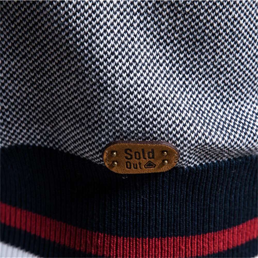 Spliced Cardigan Streetwear Casual High Quality Cotton Sweater Winter Fashion Brand Cardigans For Men